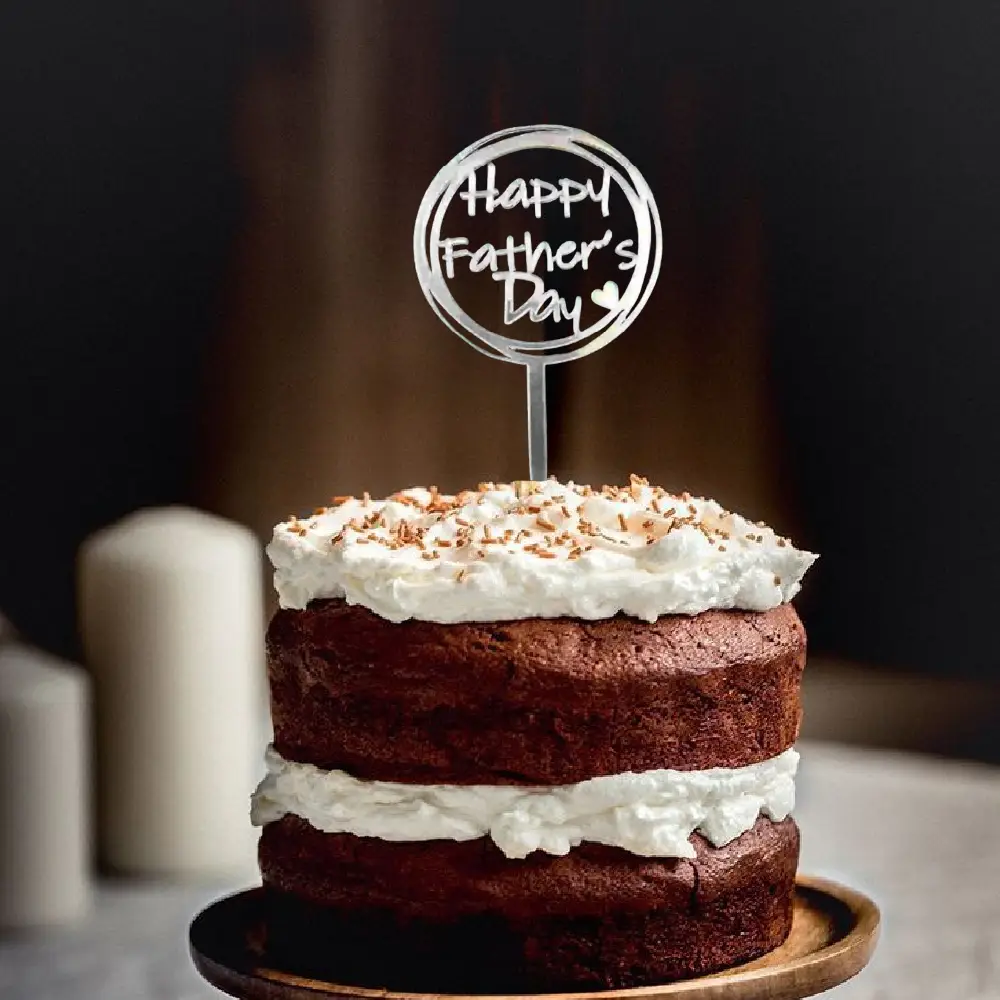 Happy Father's Day Cake Topper-Gold